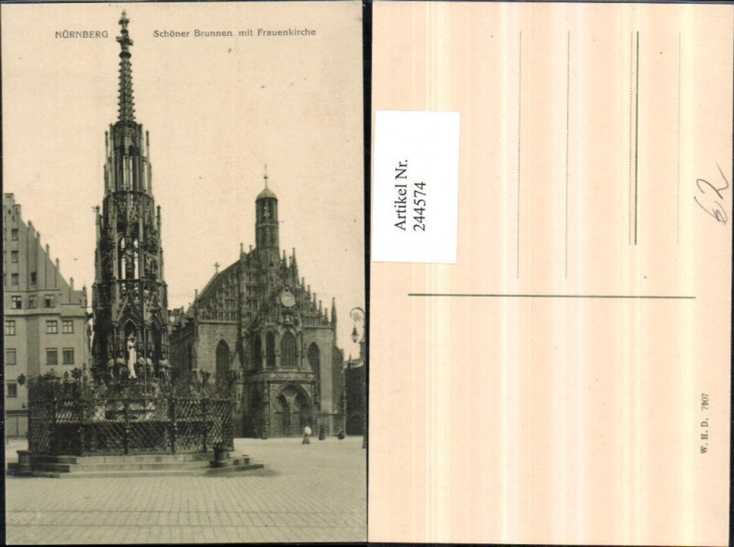 244574,Nürnberg Schöner Brunnen m. Frauenkirche