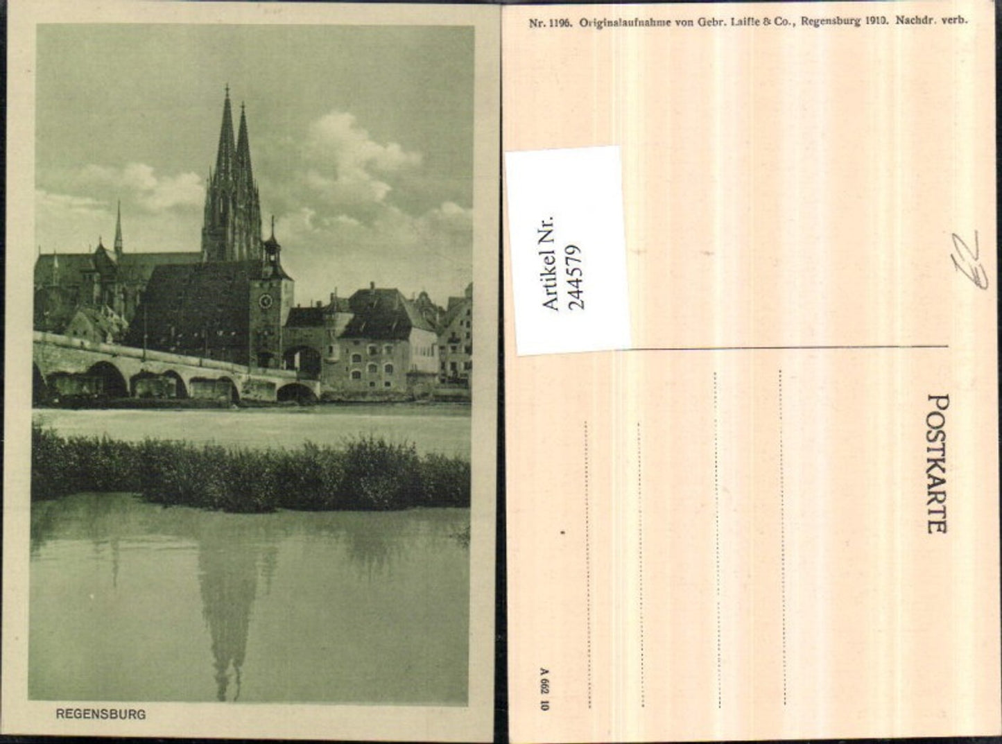 244579,Regensburg Partie Kirche Brücke