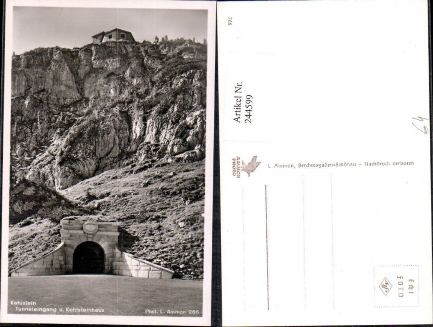 244599,Kehlstein Tunneleingang u. Kehlsteinhaus b. Berchtesgaden