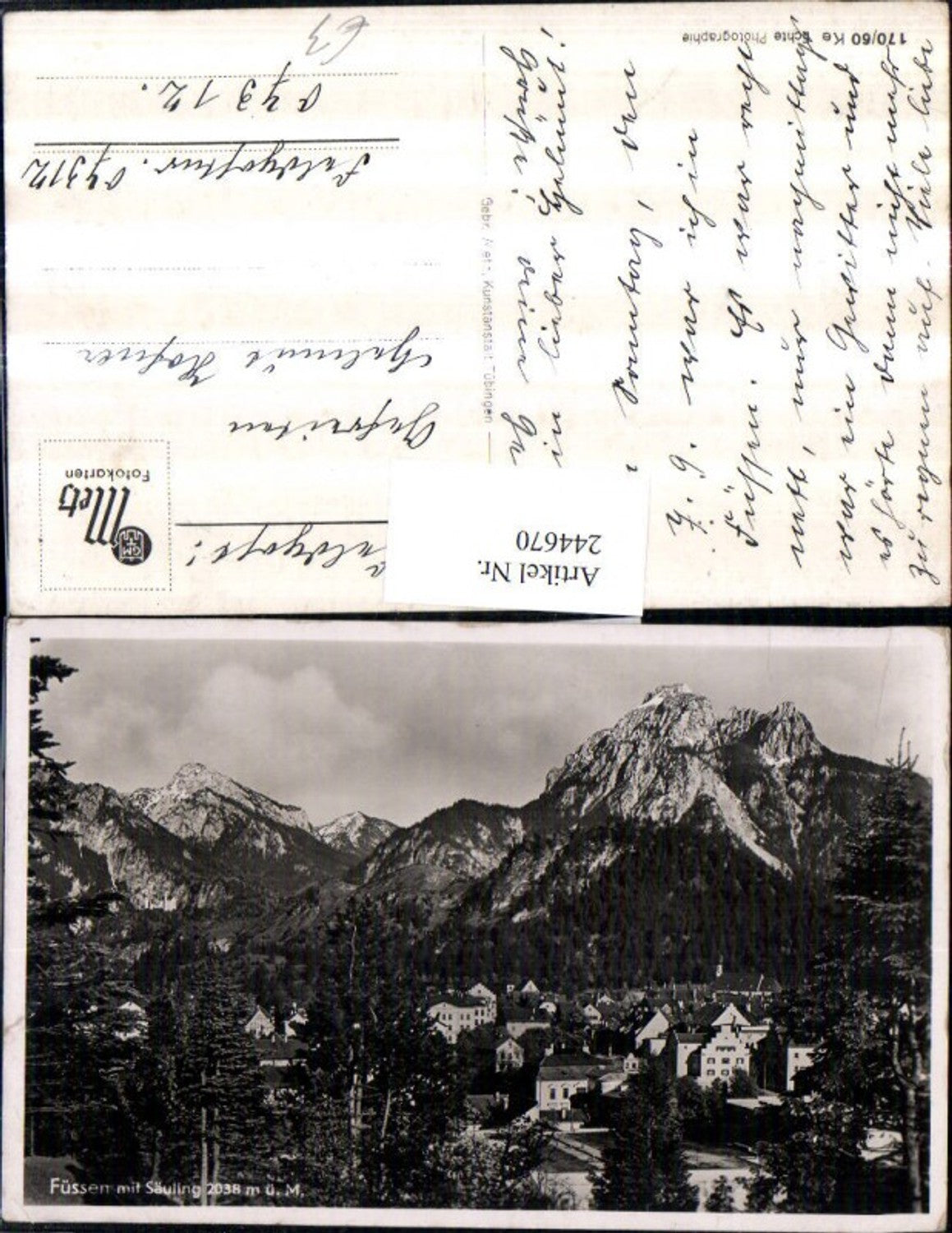 244670,Füssen Teilansicht m. Säuling