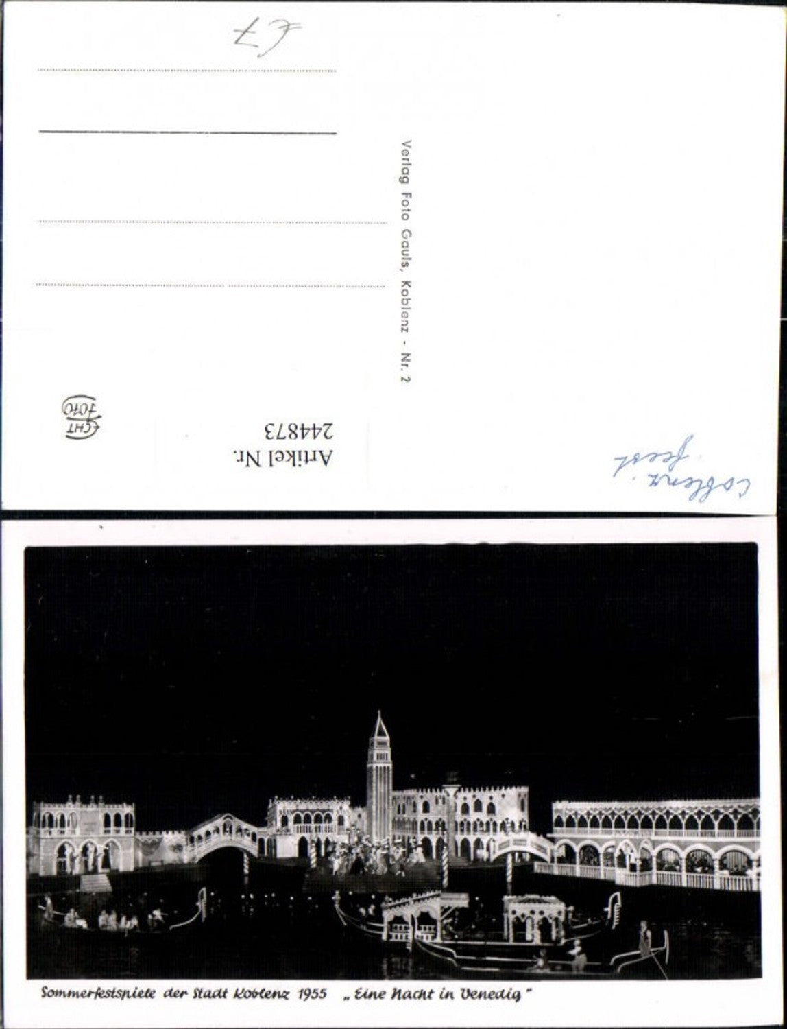 244873,Koblenz am Rhein Sommerfestspiel 1955 Eine Nacht in Venedig