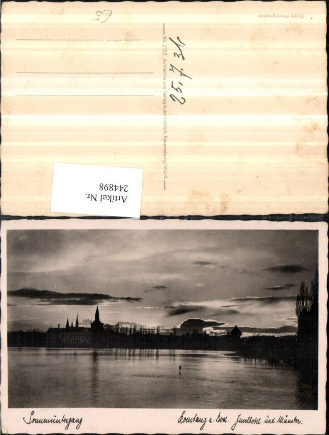 244898,Sonnenuntergang Konstanz am Bodensee Inselhotel und Münster