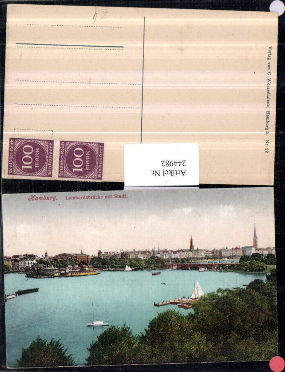 244982,Hamburg Lombardsbrücke Brücke m. Stadt Teilansicht