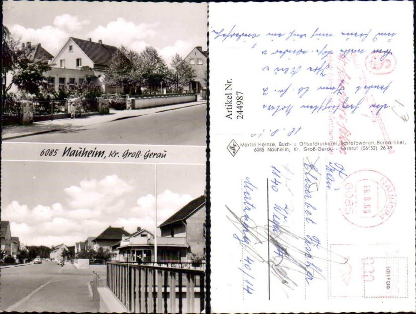244987,Nauheim Straßenansicht Häuser Mehrbildkarte