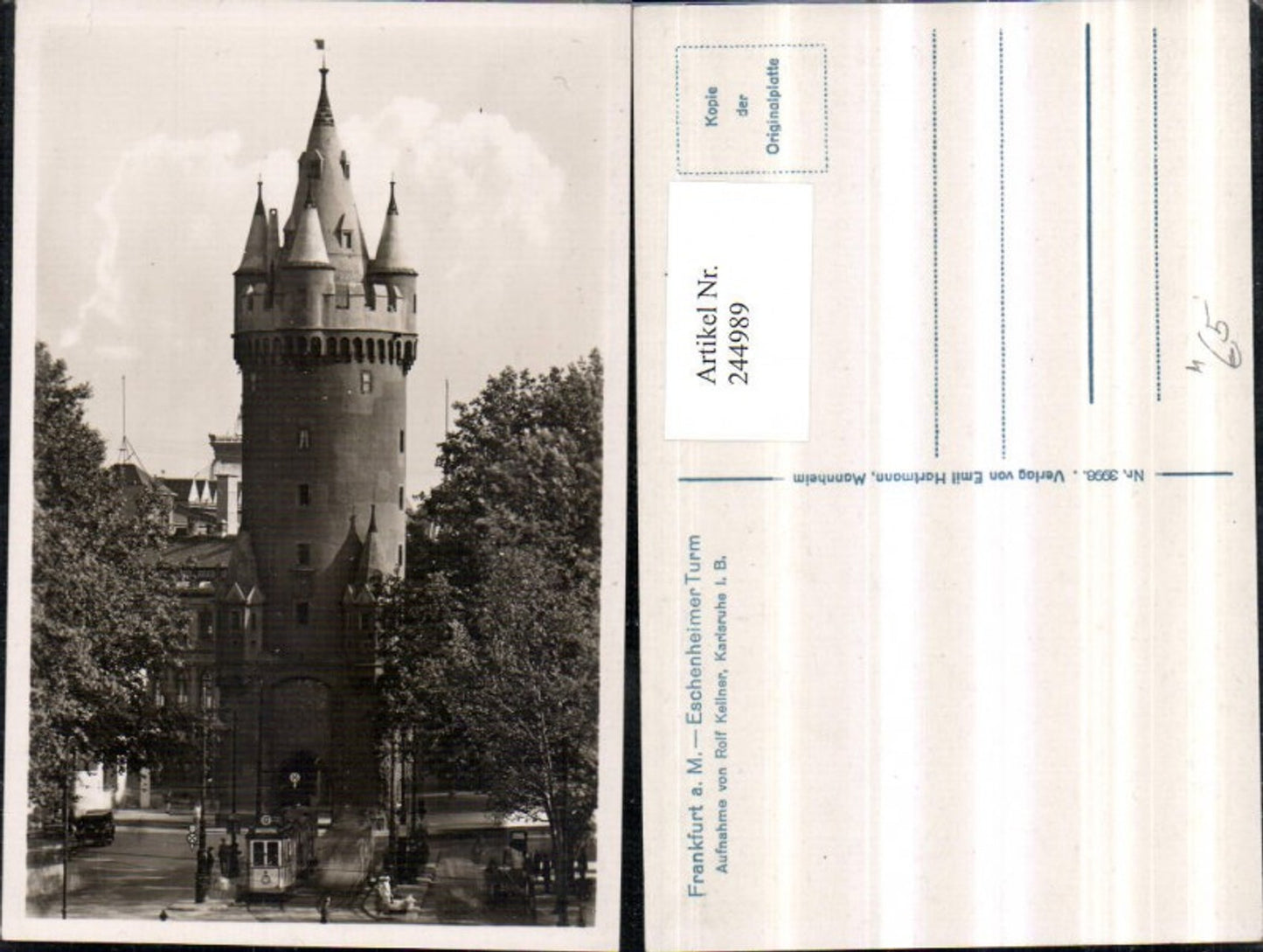 244989,Frankfurt am Main Eschenheimer Turm Straßenbahn Nr. 12