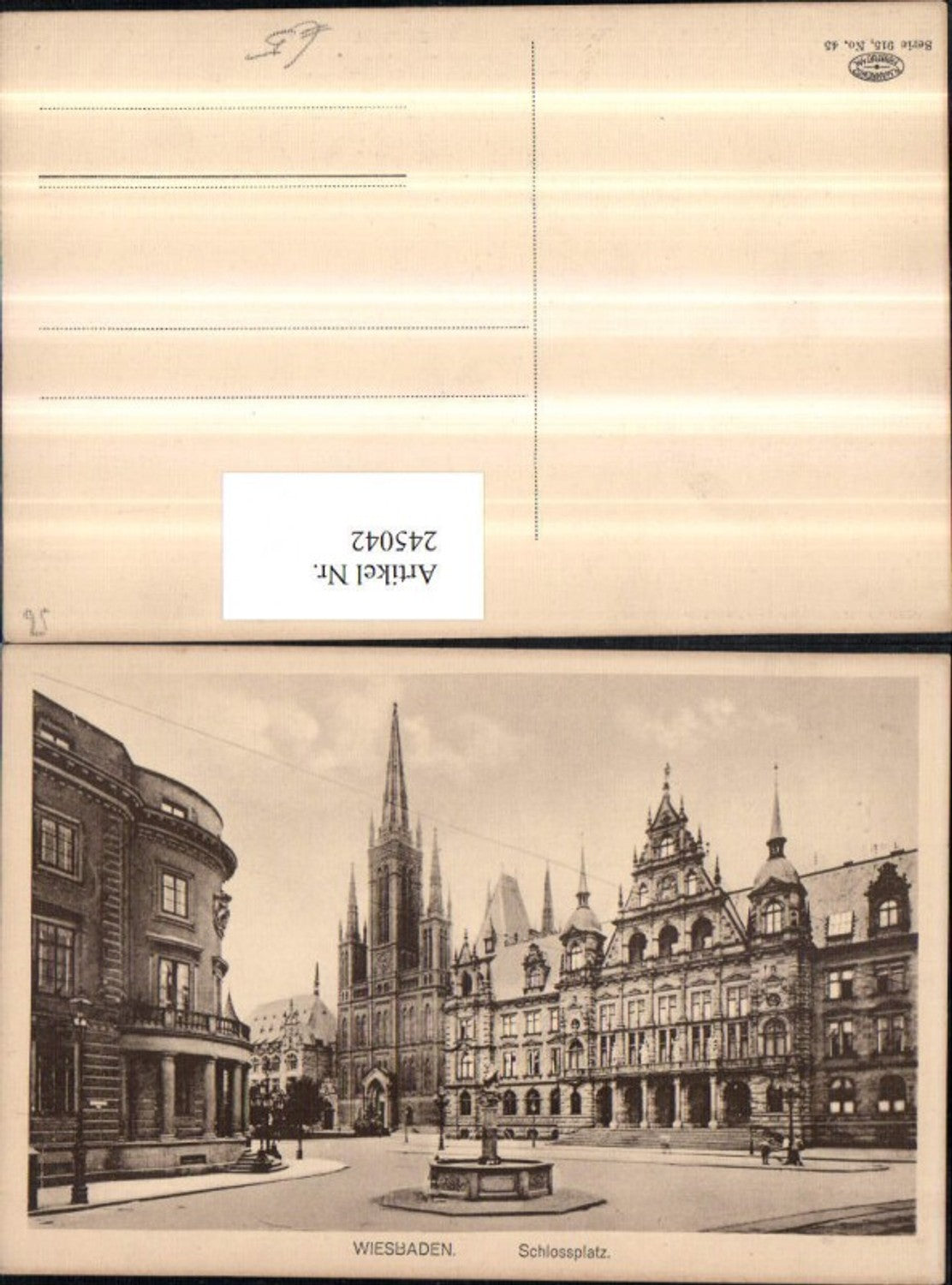 245042,Wiesbaden Schlossplatz Rathaus Brunnen Kirche