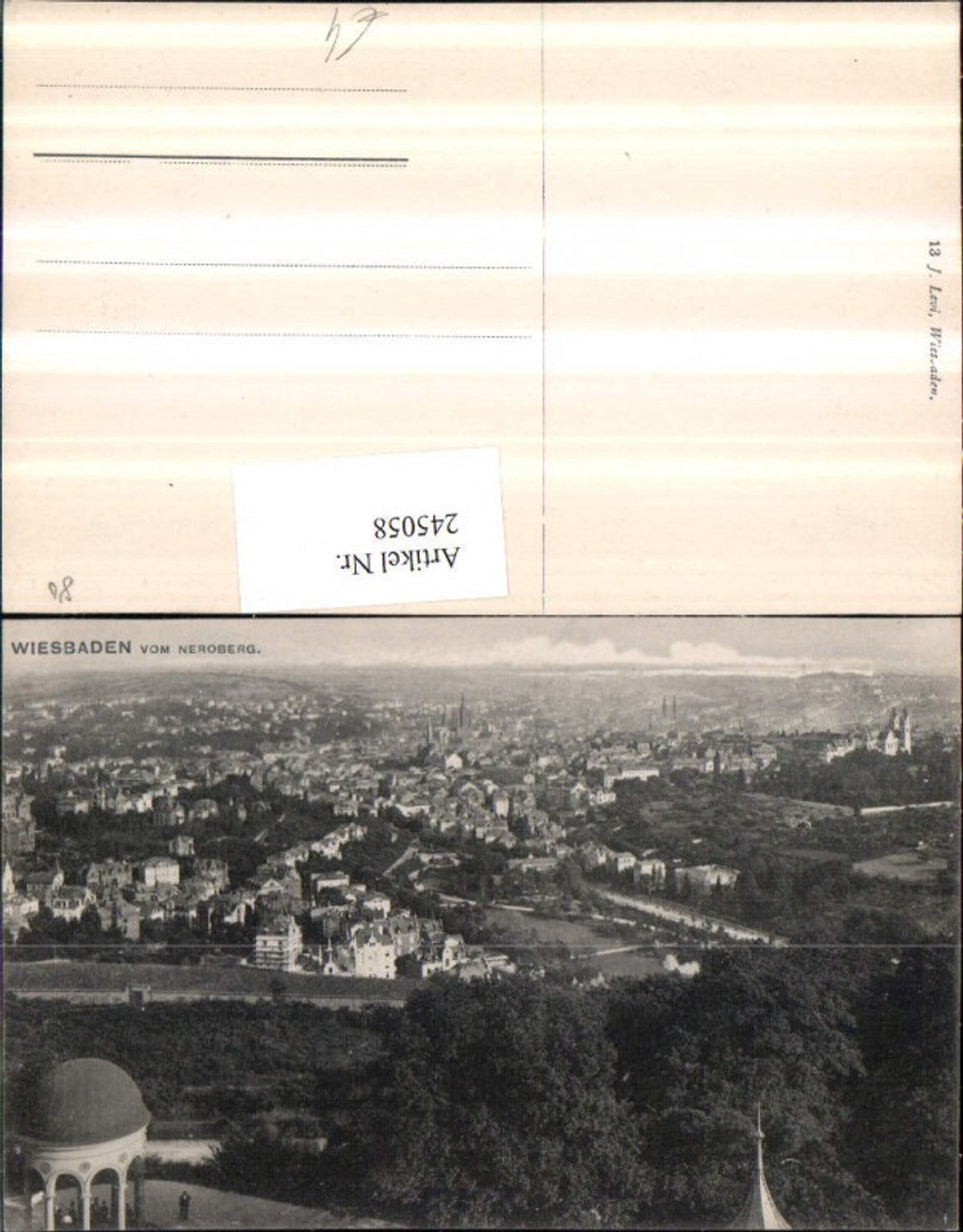 245058,Wiesbaden Totale vom Neroberg m. Tempel