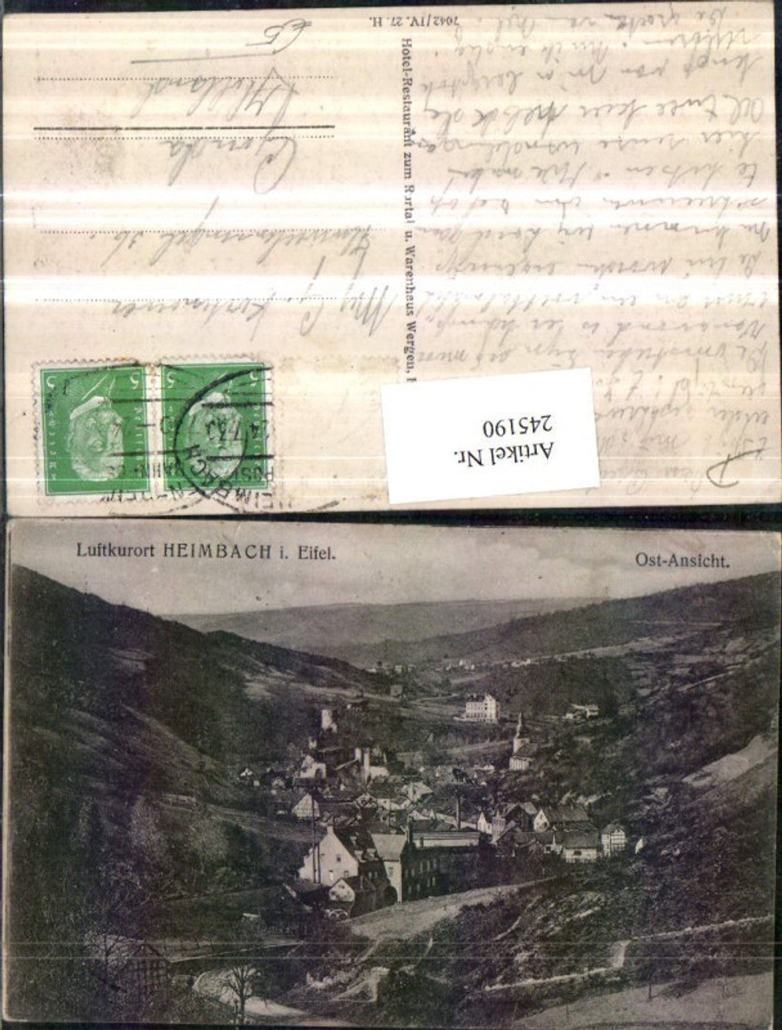 245190,Heimbach in d. Eifel Totale Ost-Ansicht