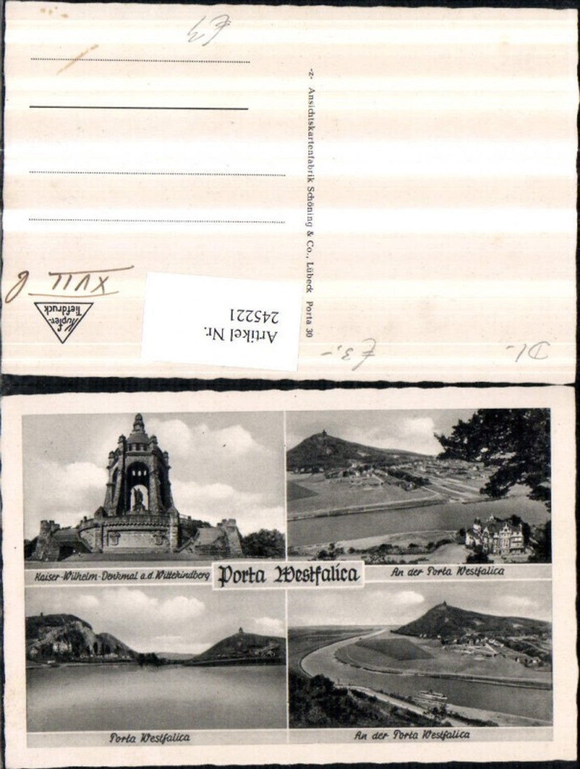 245221,Porta Westfalica Kaiser Wilhelm-Denkmal a. d. Wittekindberg Mehrbildkarte