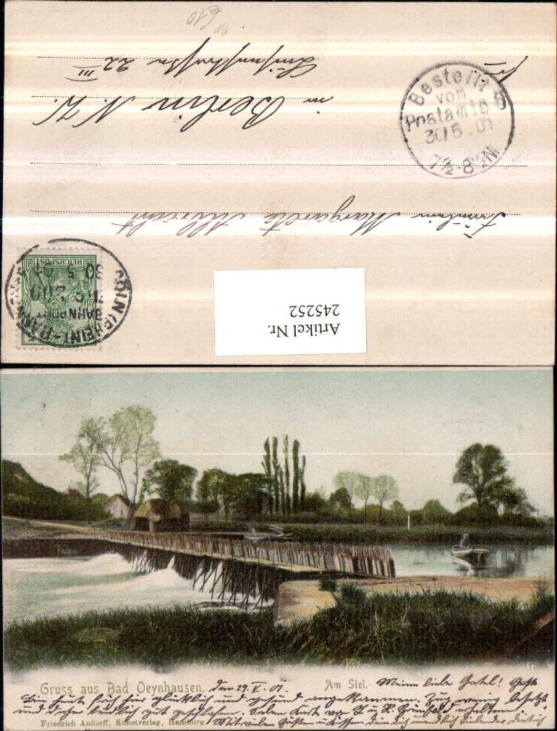 245252,Gruß aus Bad Oeynhausen am Siel Wehr Bahnpost Zug 209