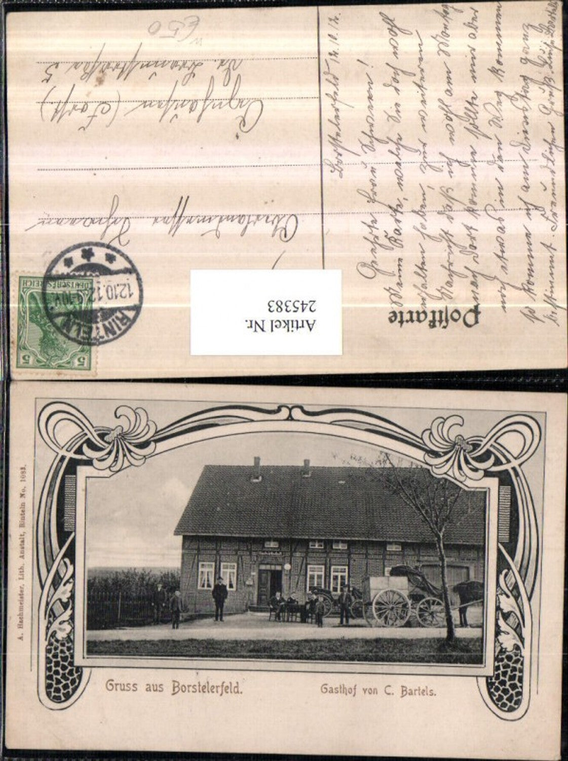 245383,Passepartout Gruß aus Borsteler Fels b. Auetal Gasthof von C. Bartels