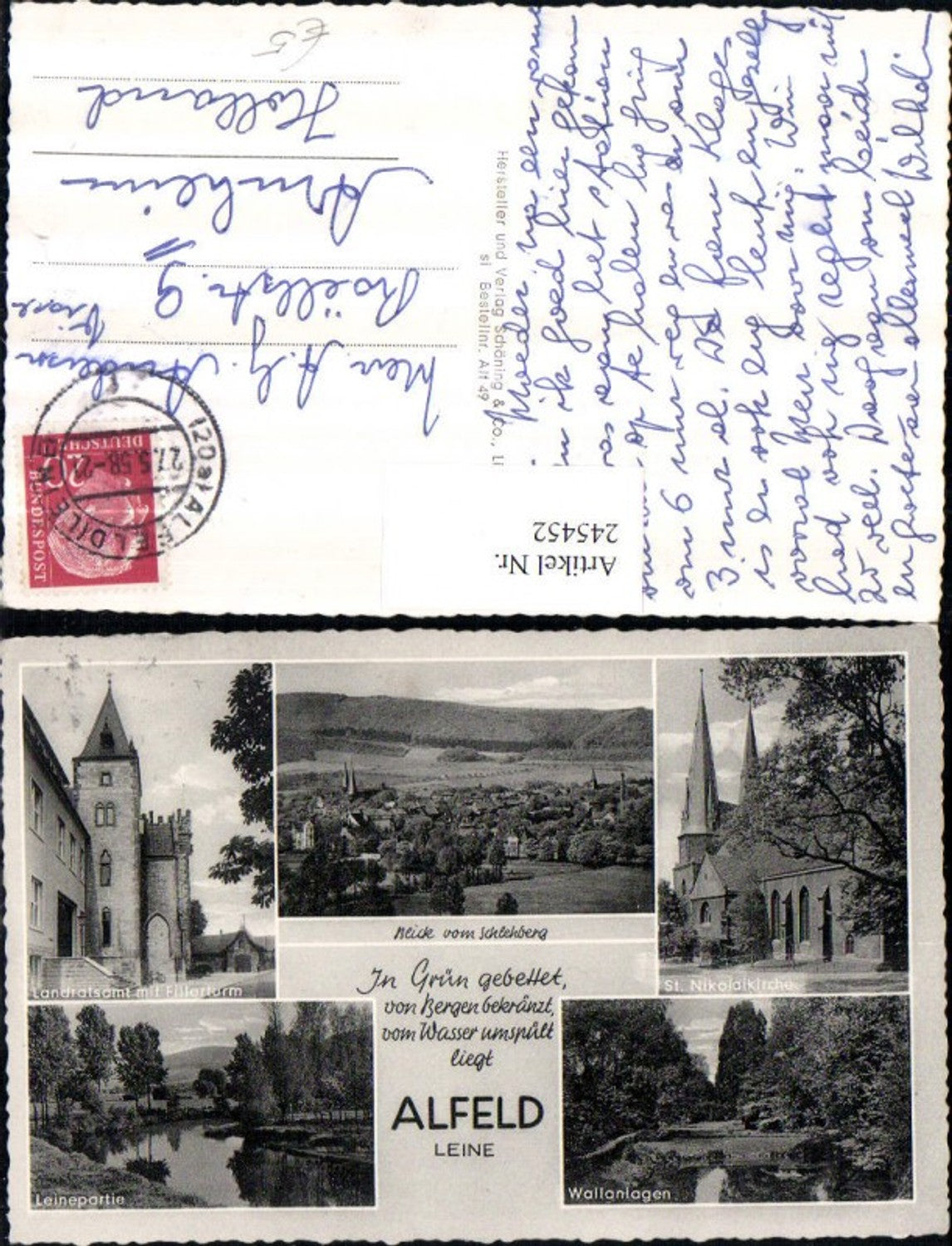 245452,Alfeld an der Leine Totale Landratsamt Fillerturm Nikolaikirche Wallanlagen Mehrbildkarte