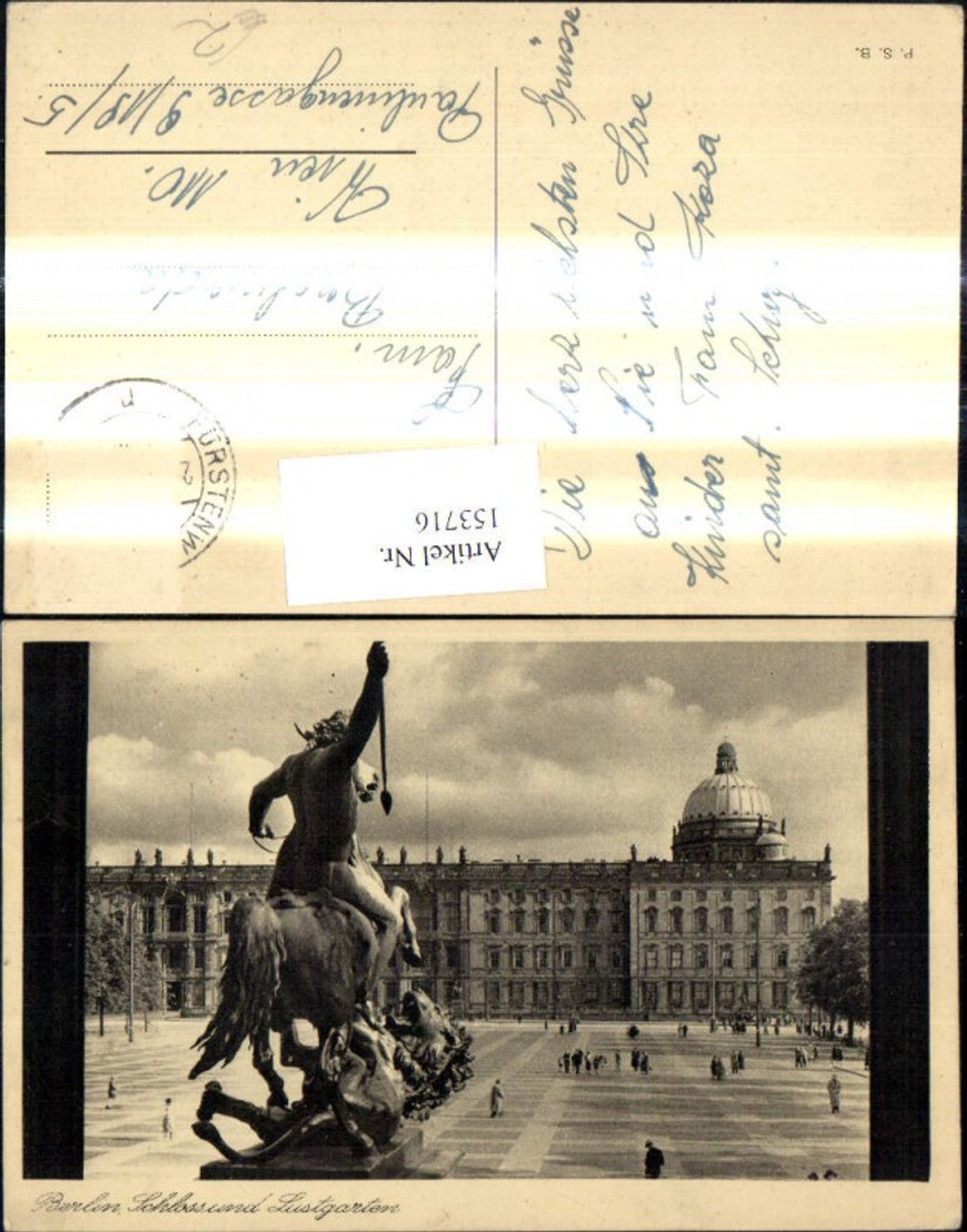 153716,Berlin Schloss u. Lustgarten Statue Denkmal