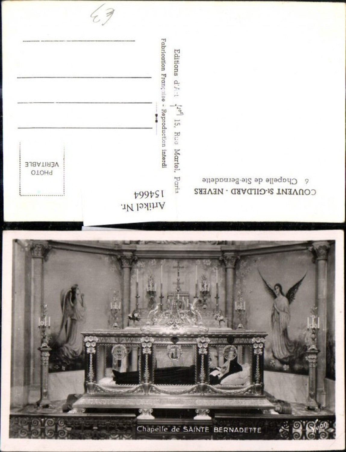 154664,Couvent St Gildard Nevers Chapelle de Sainte Bernadette Grab Nonne Religion