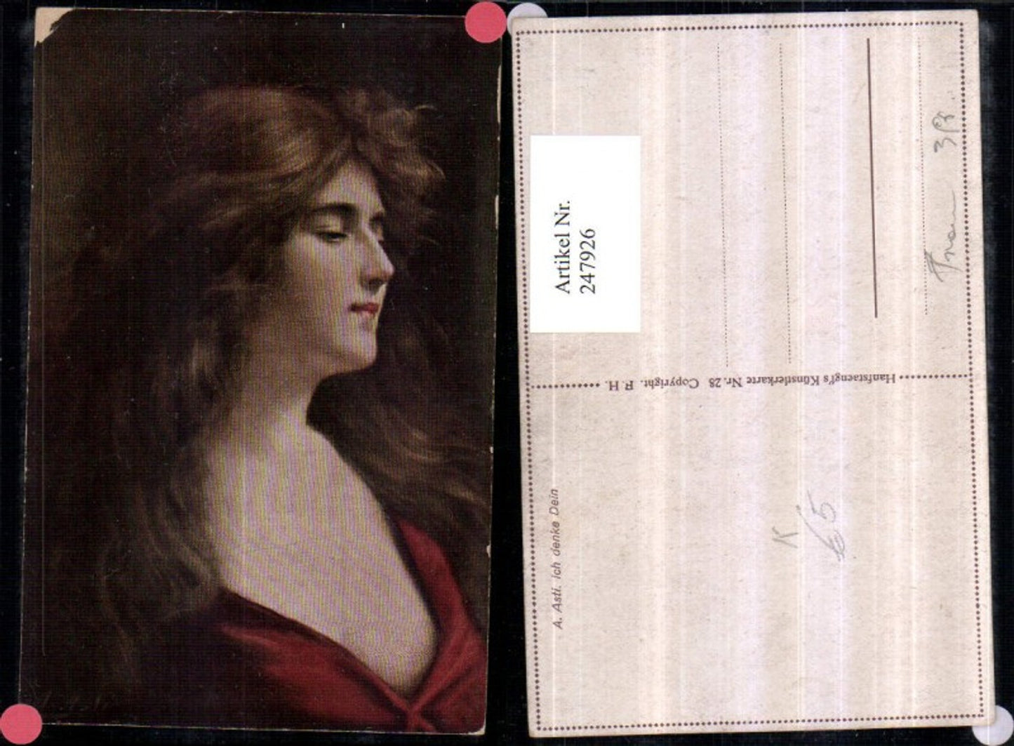 247926,Künstler AK A. Asti Ich denke Dein Frau Portrait