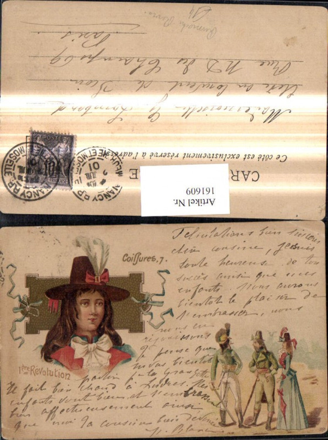 161609,Künstler Ak Russische Revulotion Männer Frau Mode Hut Hutmode