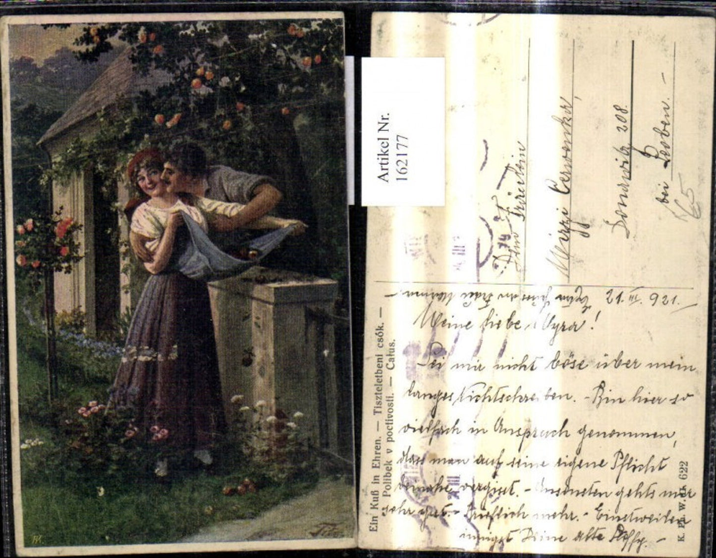 162177,Künstler Ak Tito Ein Kuß i. Ehren Paar Liebe