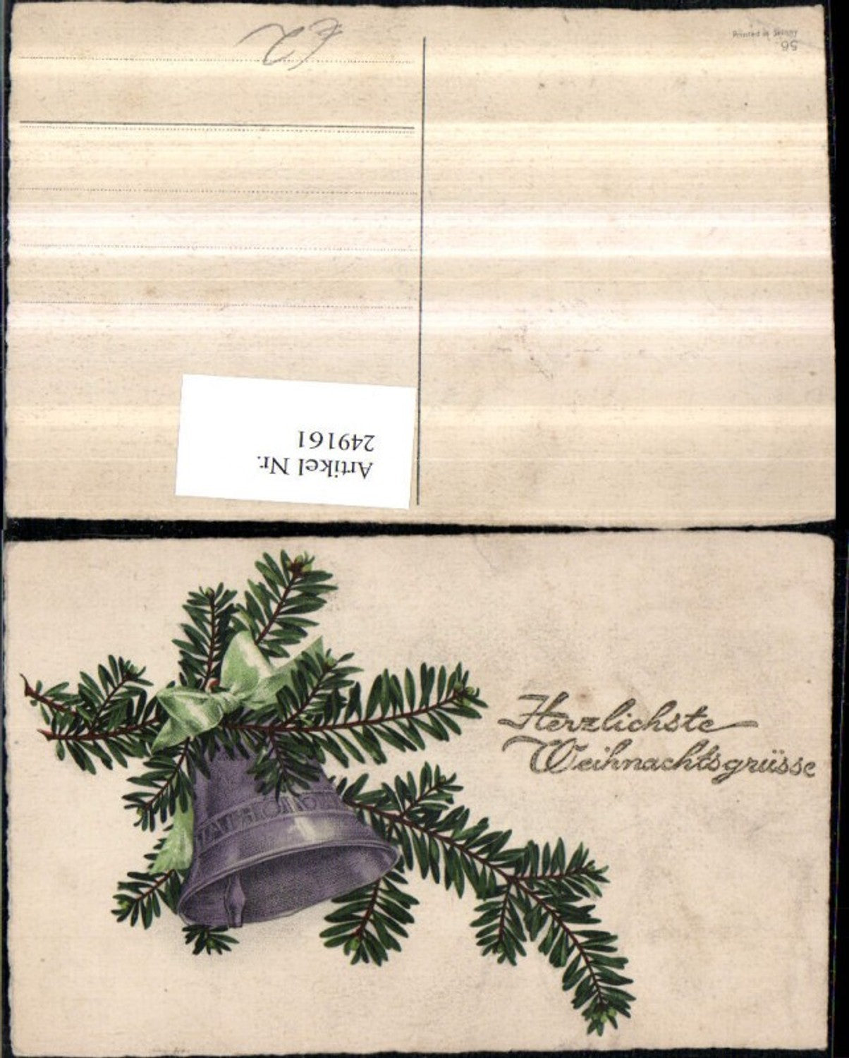 249161, Christmas fir branches bell bow