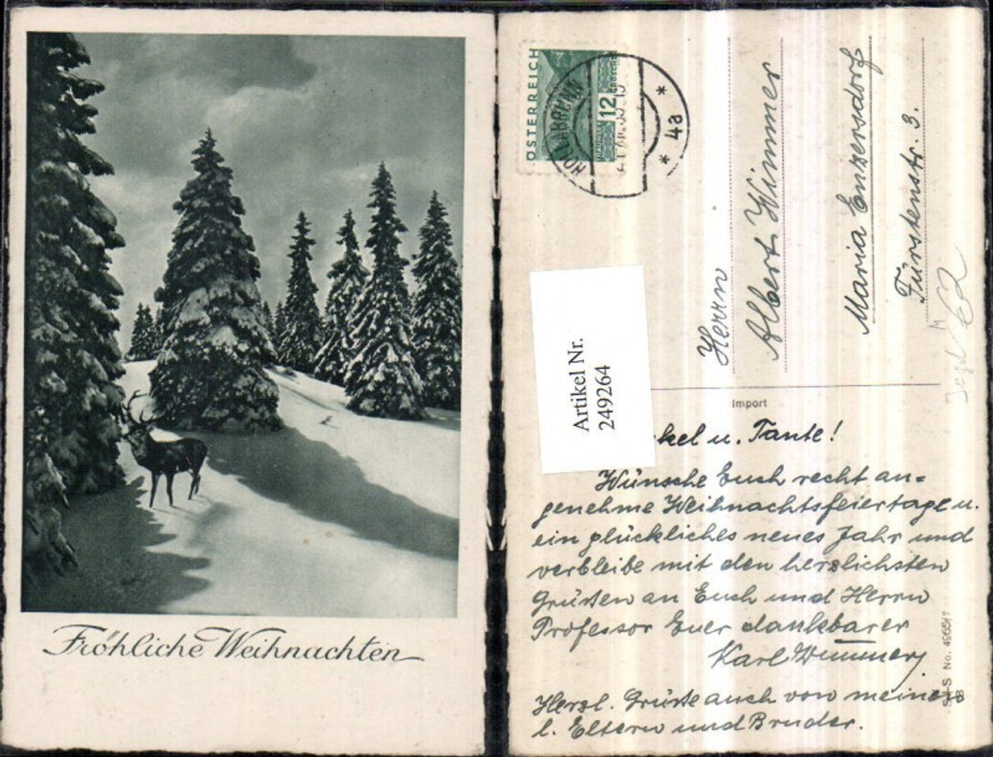 249264, Christmas Winter landscape Trees Deer Hunting