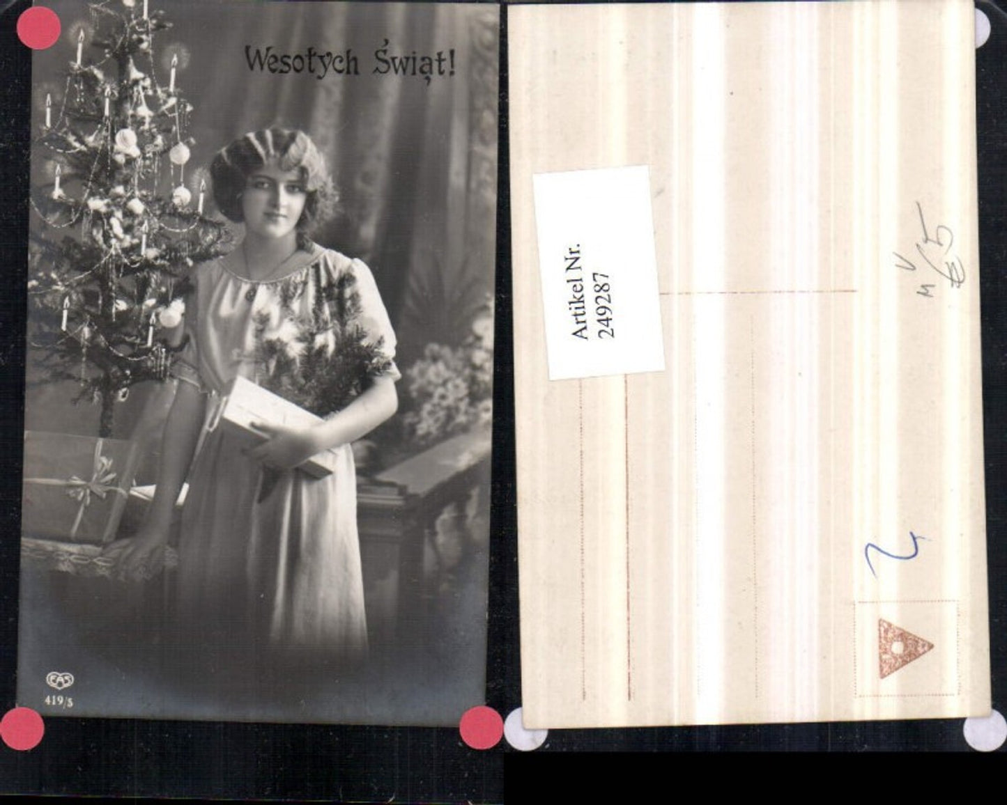 249287, Christmas Woman in Dress Gift Christmas Tree pub EAS 419/5