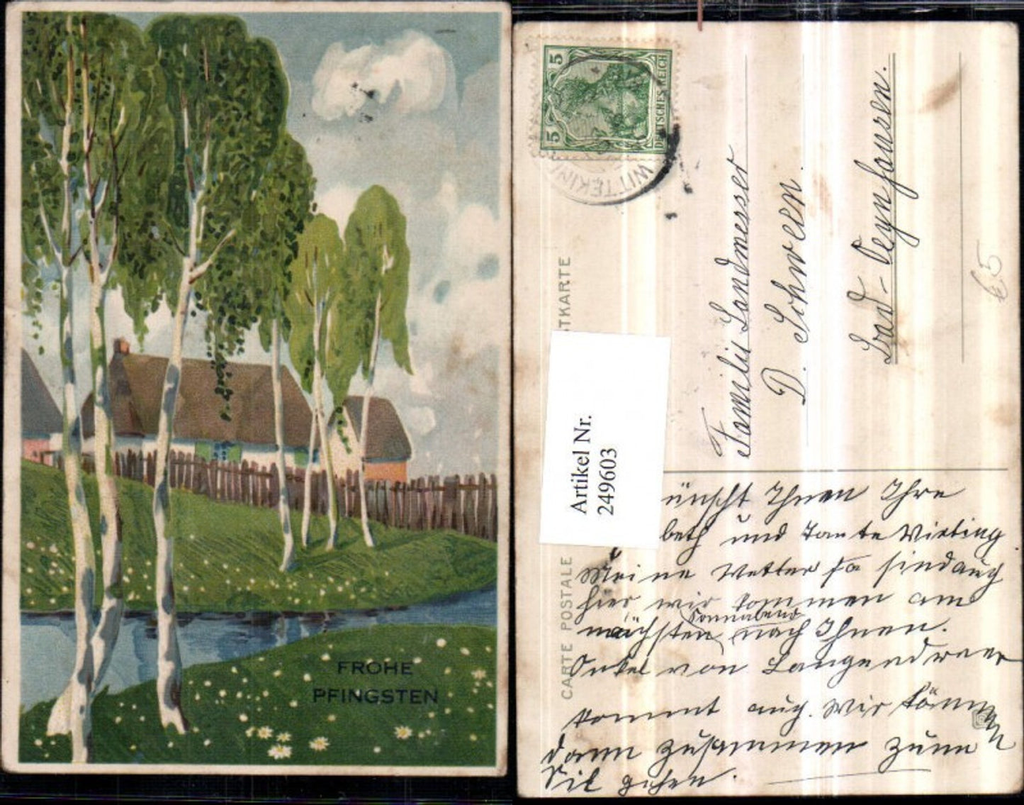 249603, Artist AK Pentecost Birch Brook Garden Fence House View
