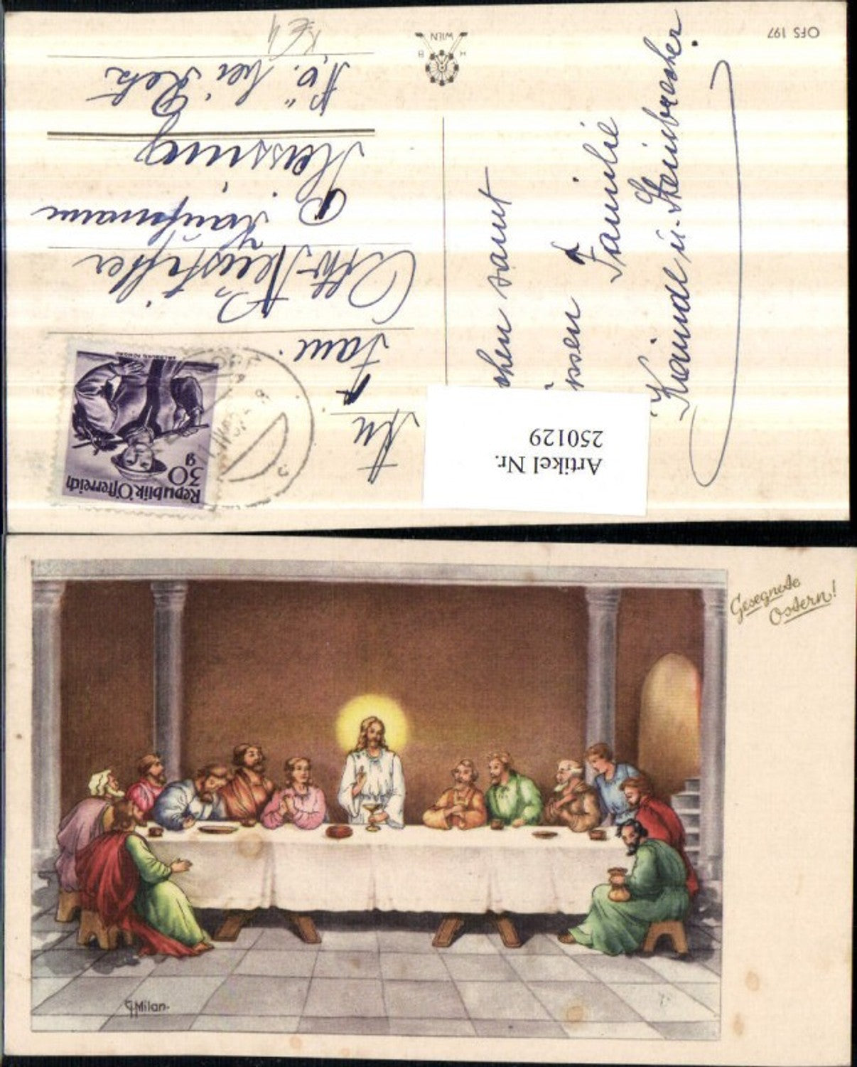 250129, Artist AK G. Milan Easter Last Supper Jesus with the Apostles