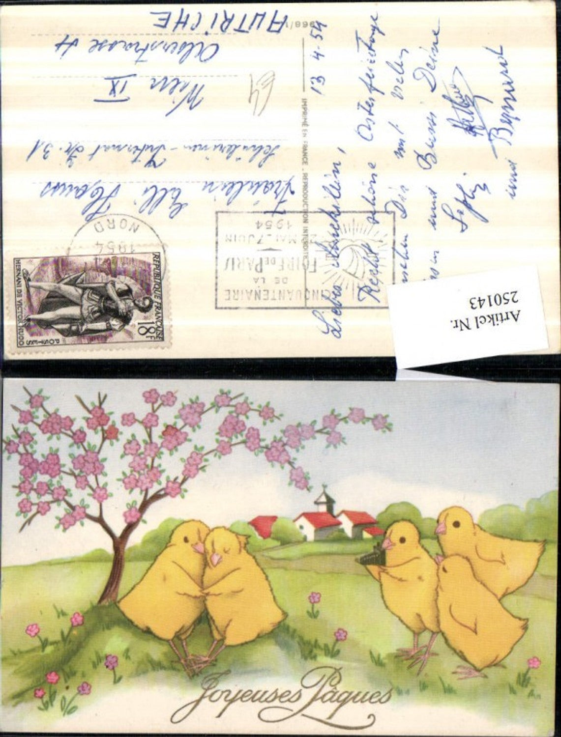 250143, Artist AK Easter Landscape Chick Camera Blooming Tree