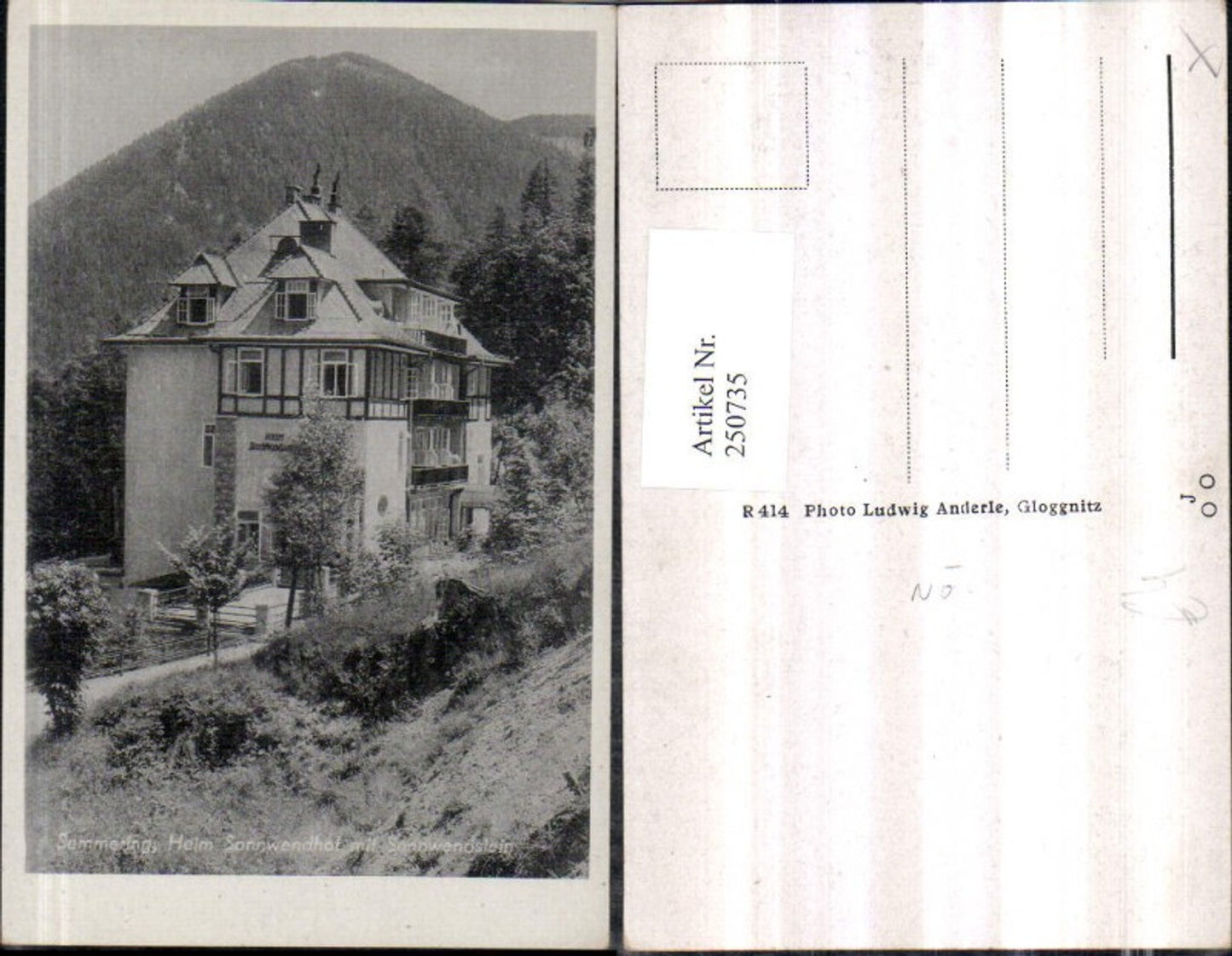 250735,Semmering Heim Sonnwendhof m. Sonnwenstein