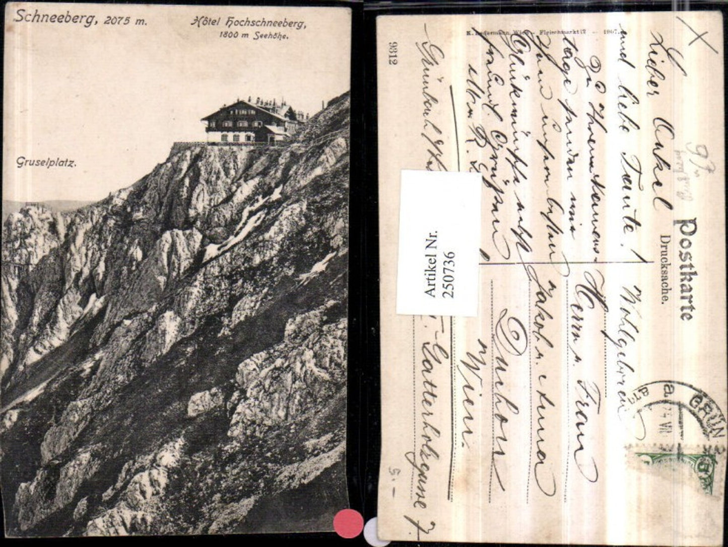 250736,Schneeberg b. Puchberg Hotel Hochschneeberg m. Gruselplatz