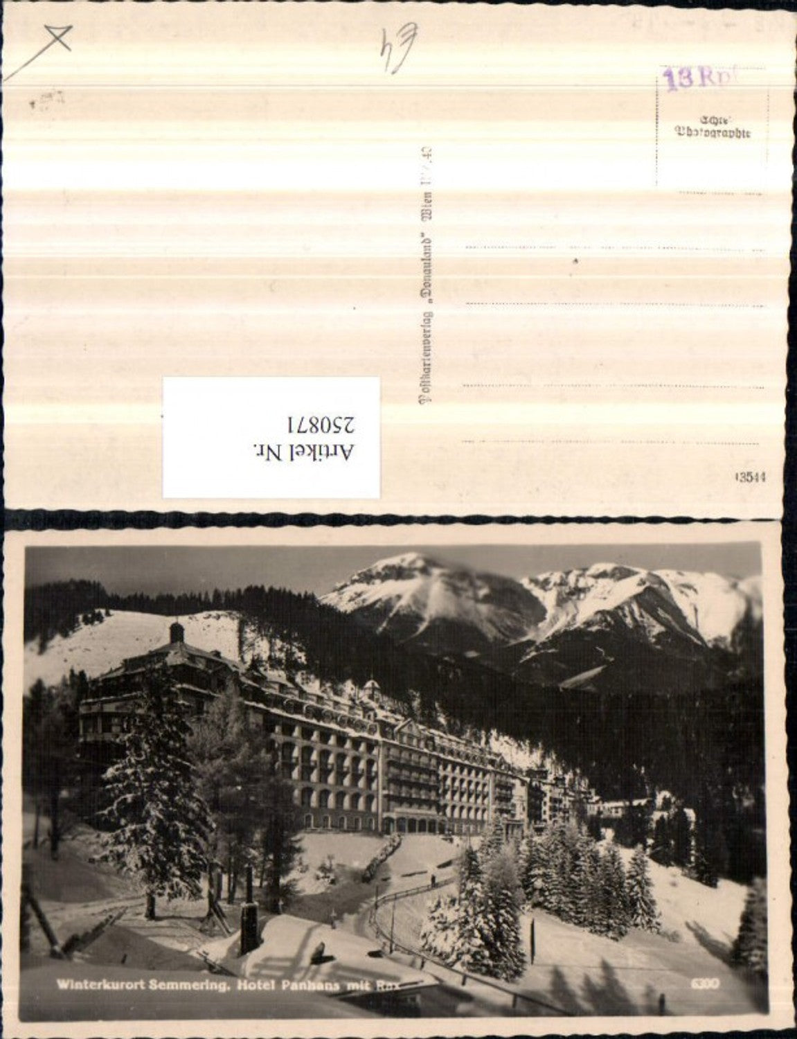 250871,Semmering Hotel Panhans m. Rax Winterbild