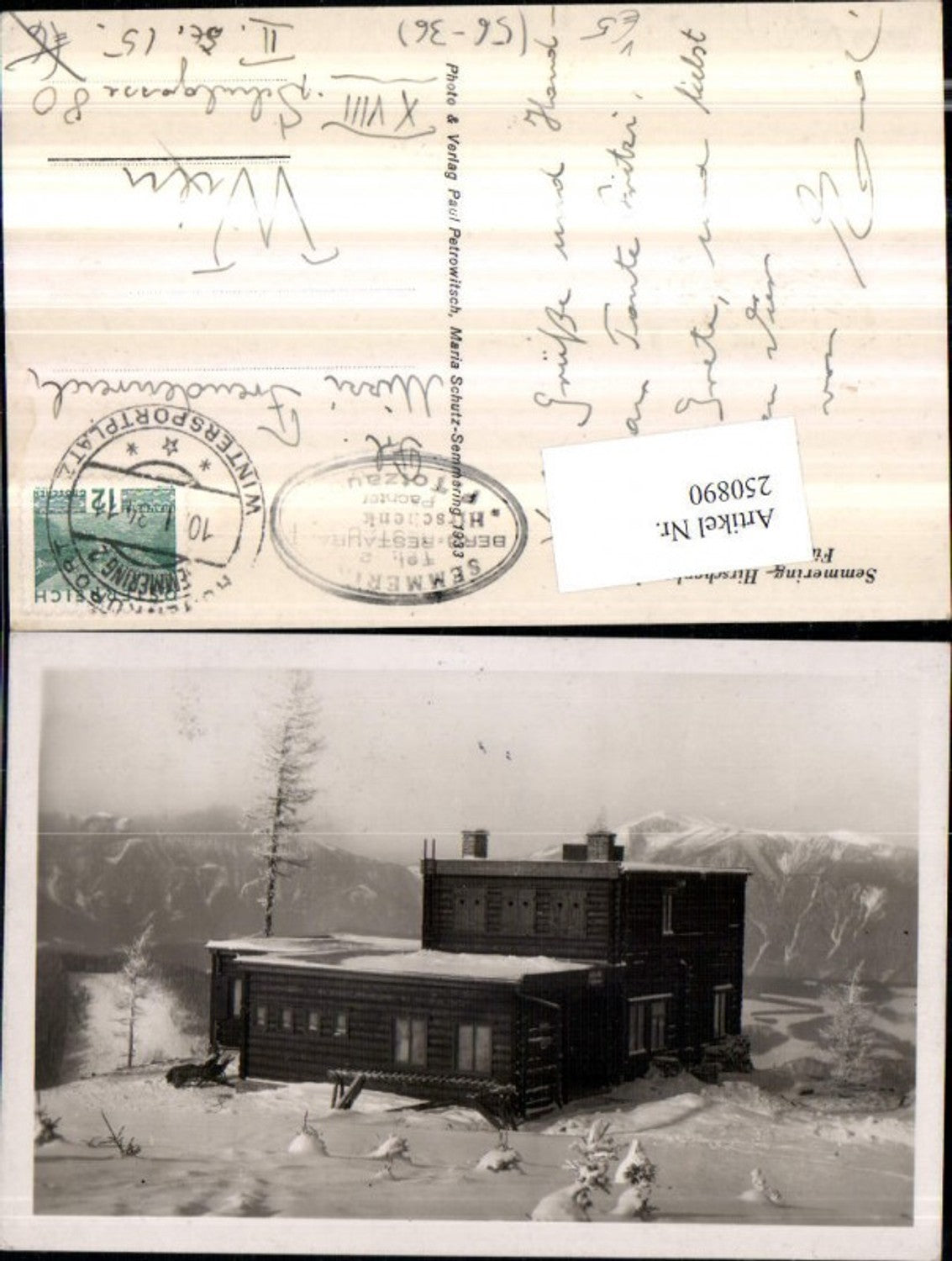250890,Semmering Hirschenkogel Fürstin Elsa Schutzhaus Winterbild pub Foto Paul Petrowitsch