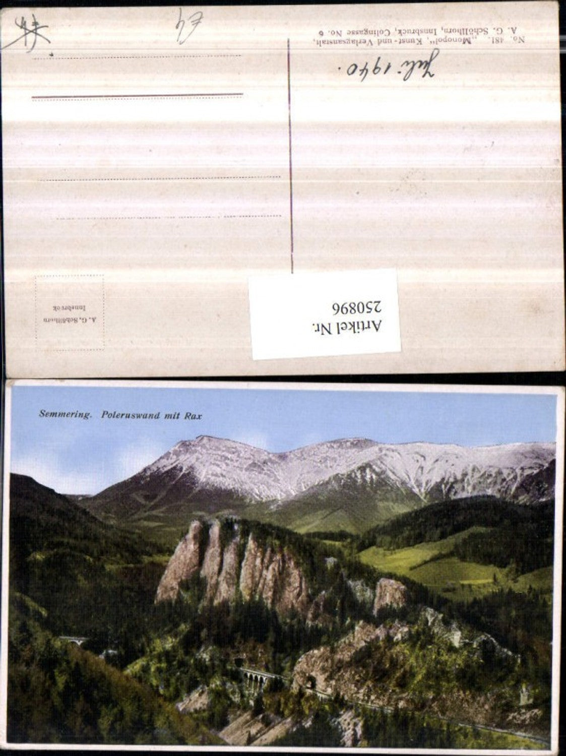 250896,Semmering Poleruswand Polleroswand m. Rax Bergkulisse