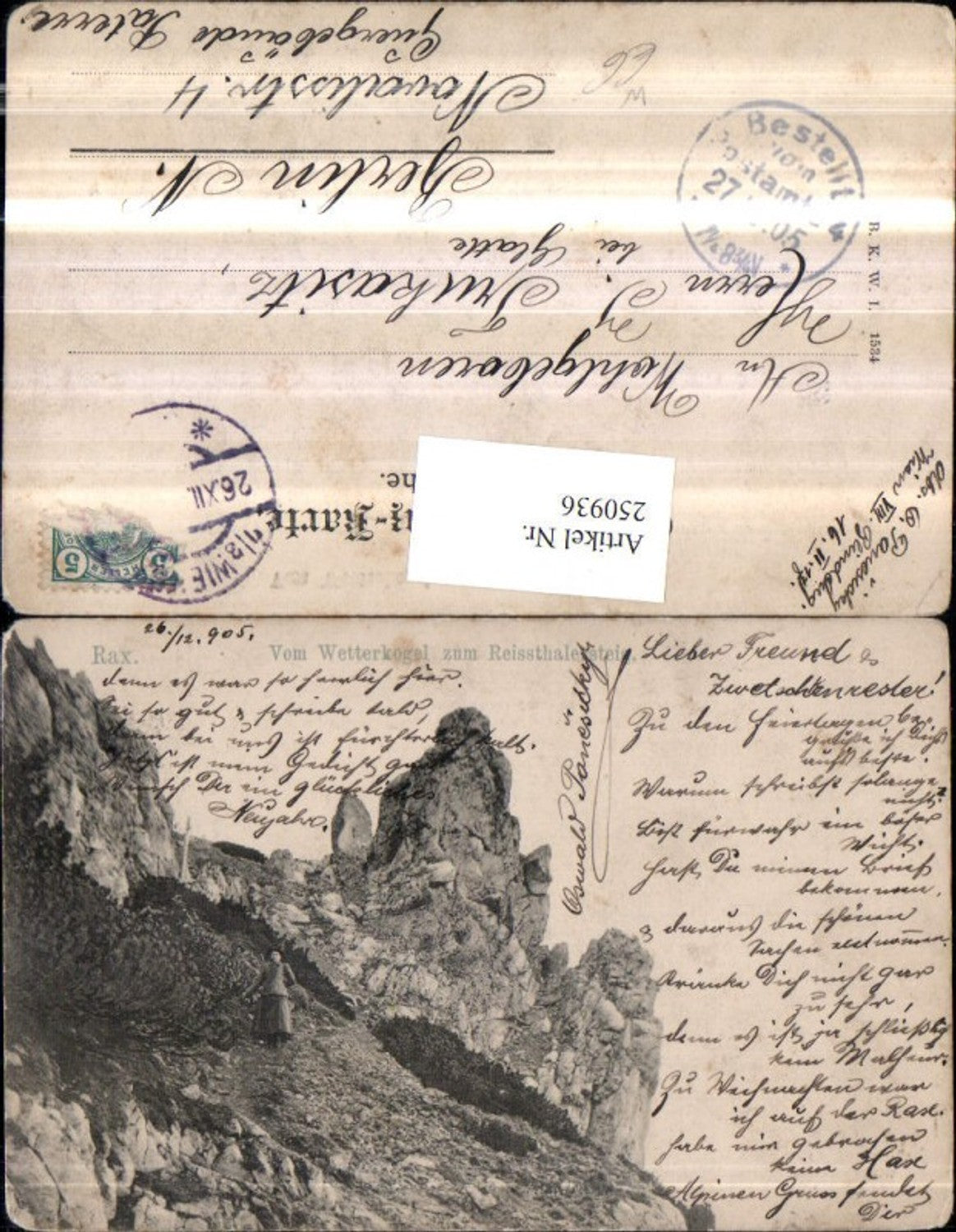 250936,Rax vom Wetterkogel zum Reissthalersteig Bergkulisse b. Reichenau
