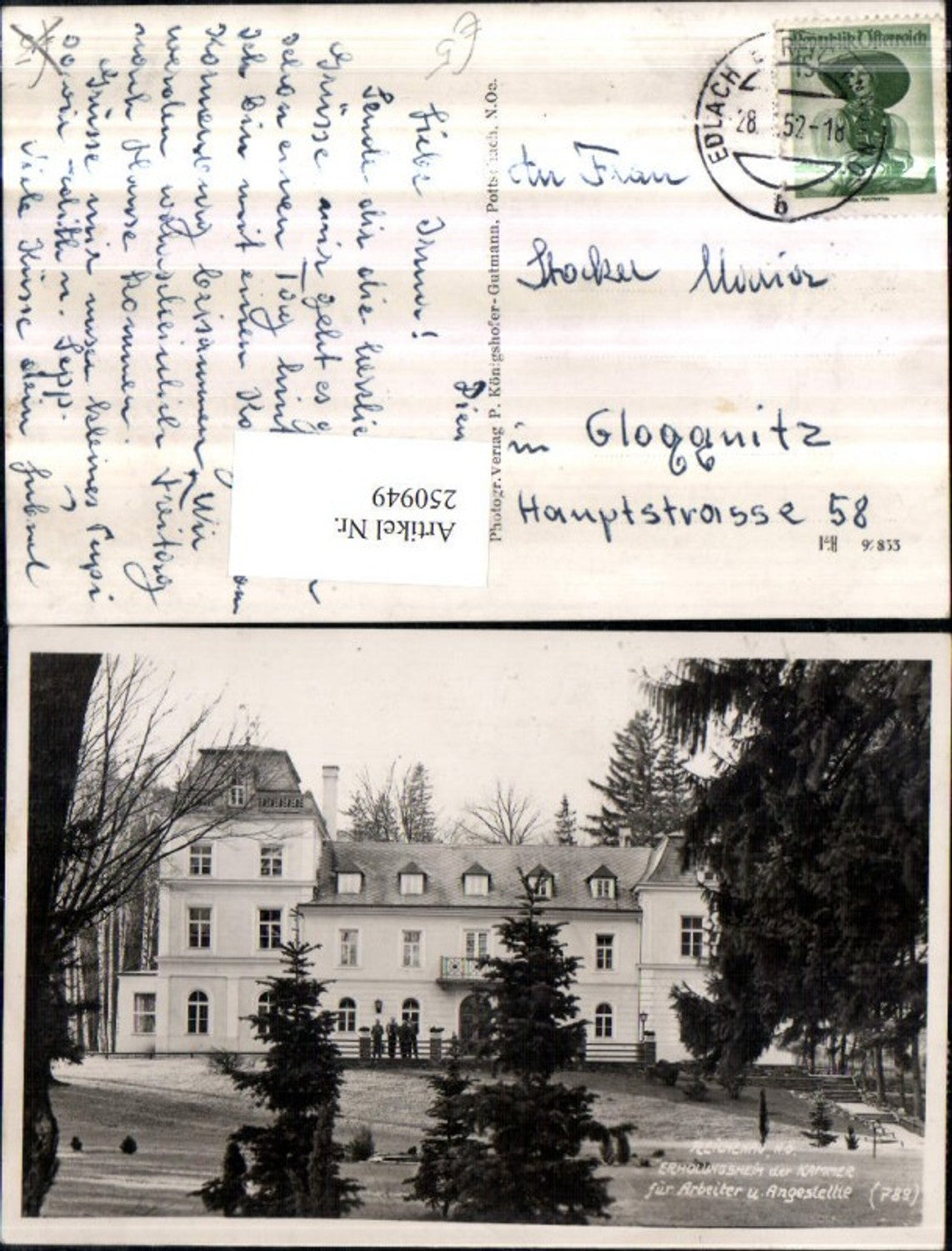 250949,Reichenau Erholungsheim der Kammer für Arbeiter u. Angestellte