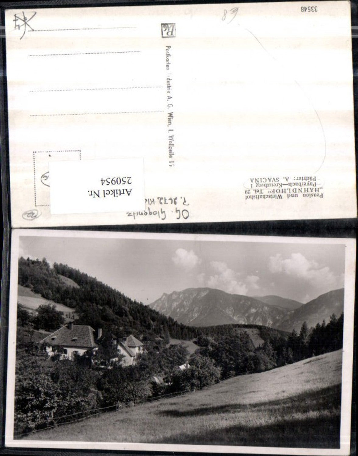 250954,Pension u. Wirtschaftshof Hahndlhof b. Payerbach Kreuzberg