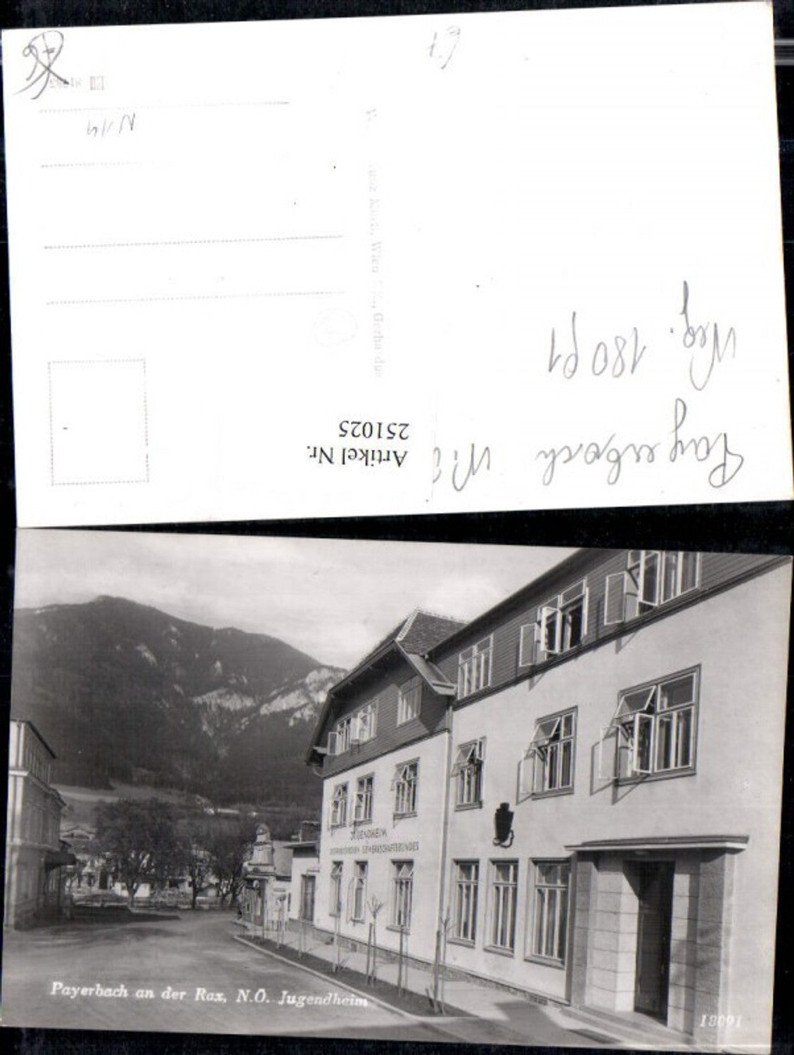 251025,Payerbach an d. Rax Jugendheim Straßenansicht