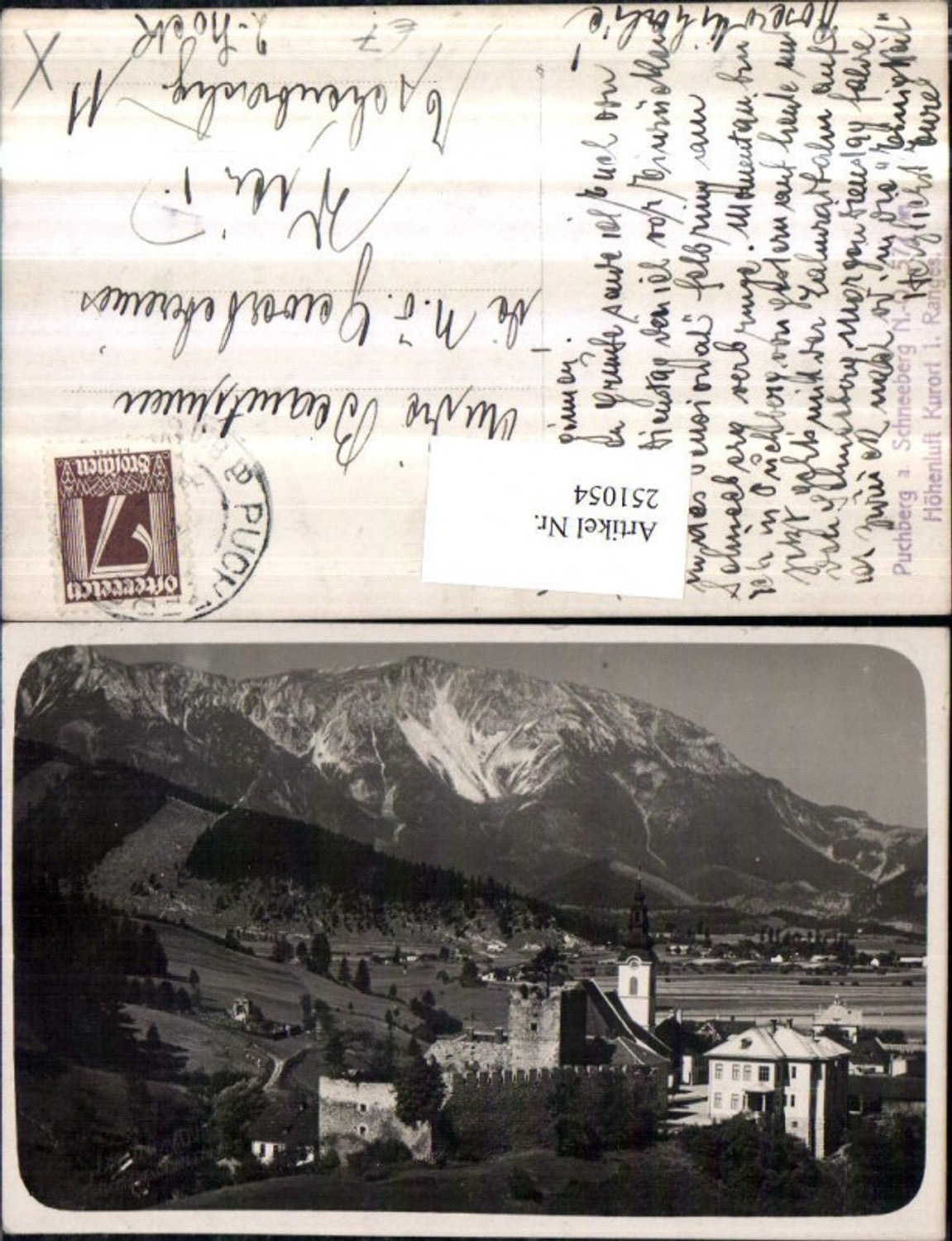 251054,Puchberg am Schneeberg Teilansicht Kirche Burg