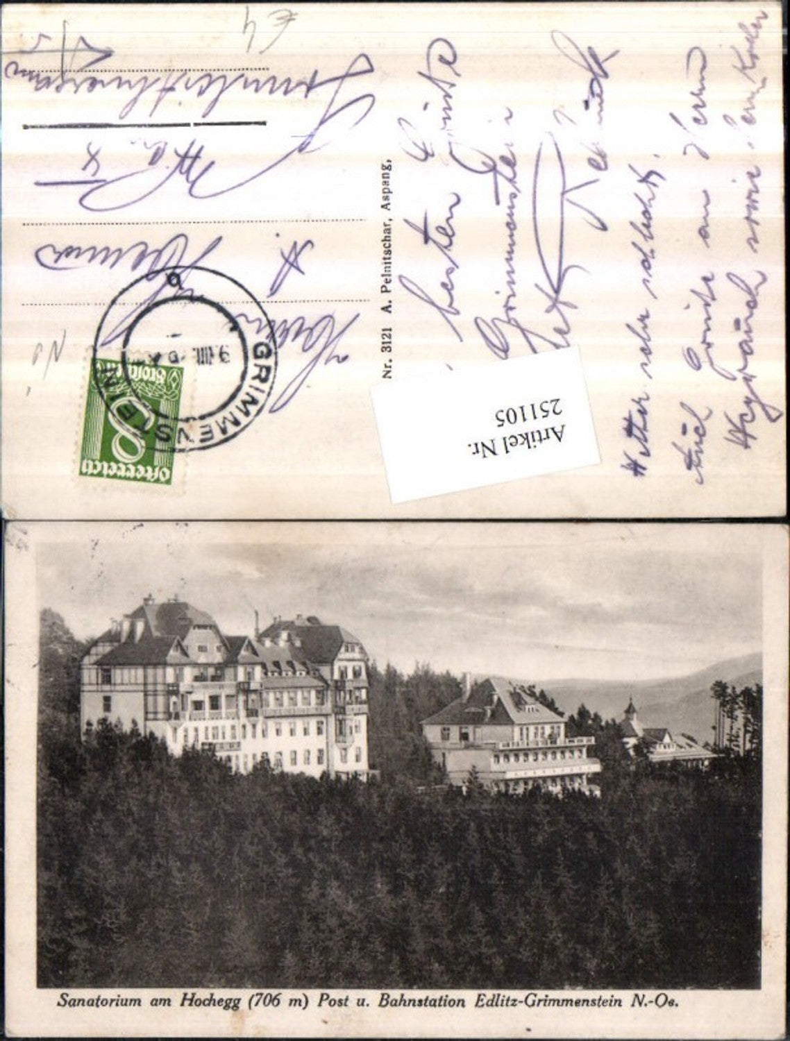 251105,Sanatorium am Hochegg Post u. Bahnstation Edlitz-Grimmenstein