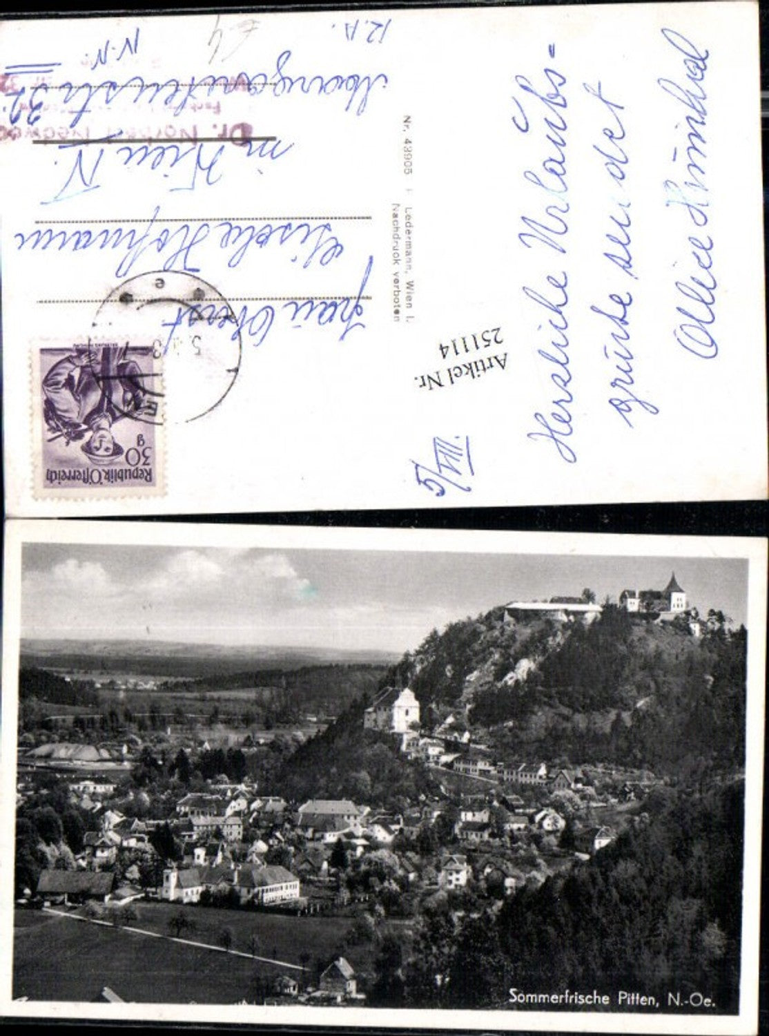 251114,Pitten Totale m. Schloss Kirche