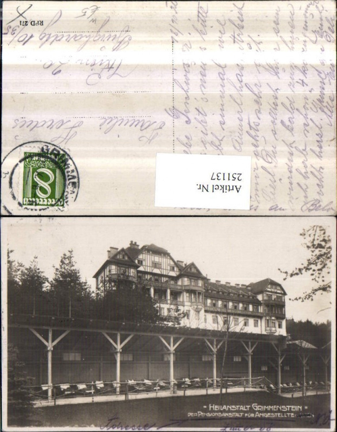 251137,Heilanstalt Grimmenstein der Pensionsanstalt für Angestellte in Wien