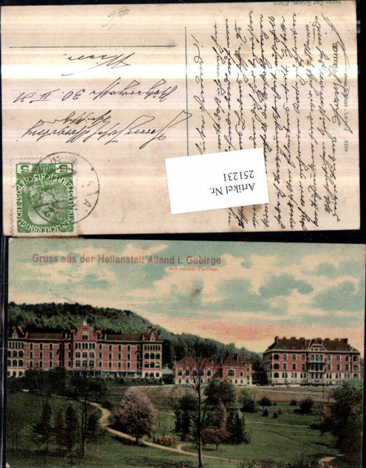 251231,Gruß aus d. Heilanstalt Alland im Gebirge