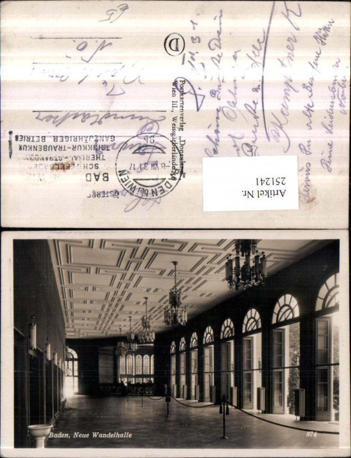 251241,Baden b. Wien Neue Wandelhalle Innenansicht