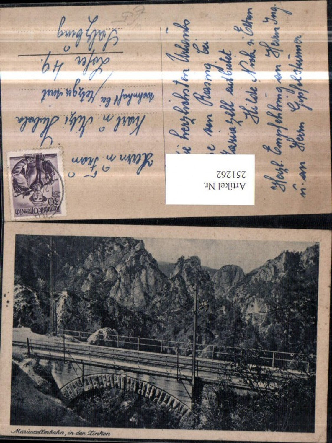 251262,Mariazellerbahn Eisenbahnlinie Viadukt m. d. Zinken b. Annaberg
