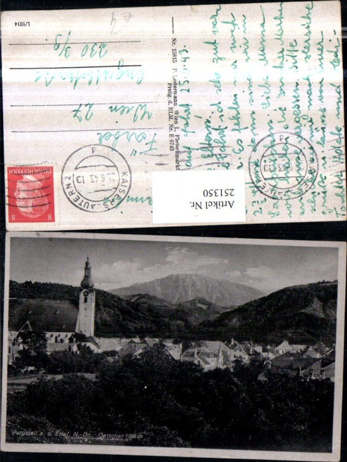 251350,Purgstall an d. Erlaf Erlauf Teilansicht Kirche m. Ötscher