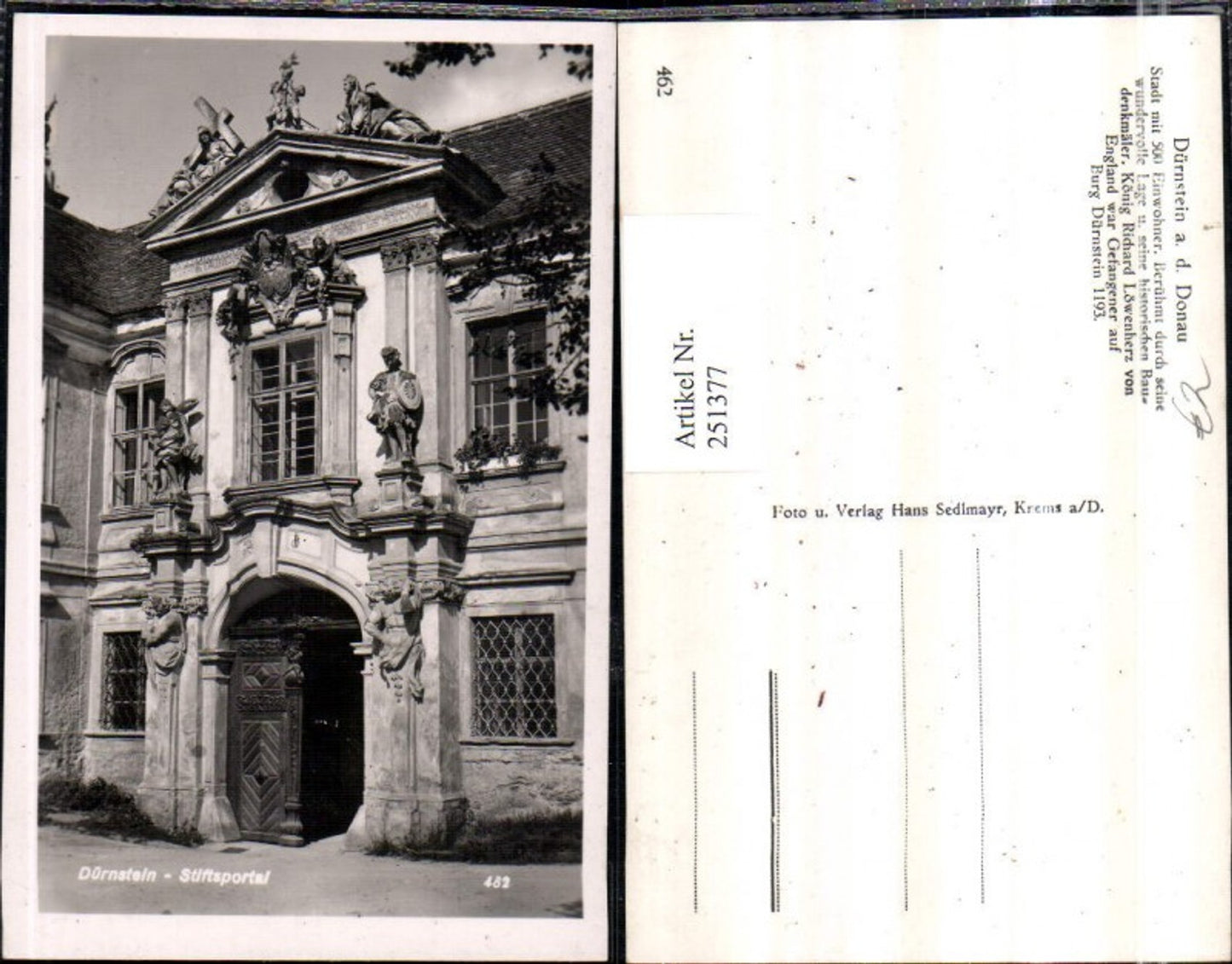 251377,Dürnstein an d. Donau Stiftsprotal Kirche Portal