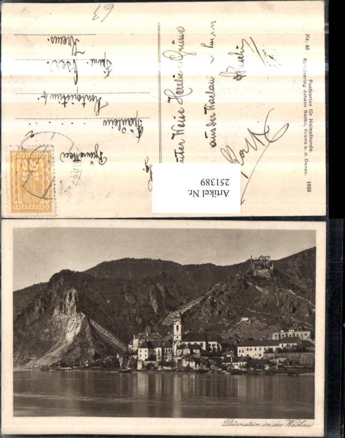 251389,Dürnstein in d. Wachau Totale m. Ruine