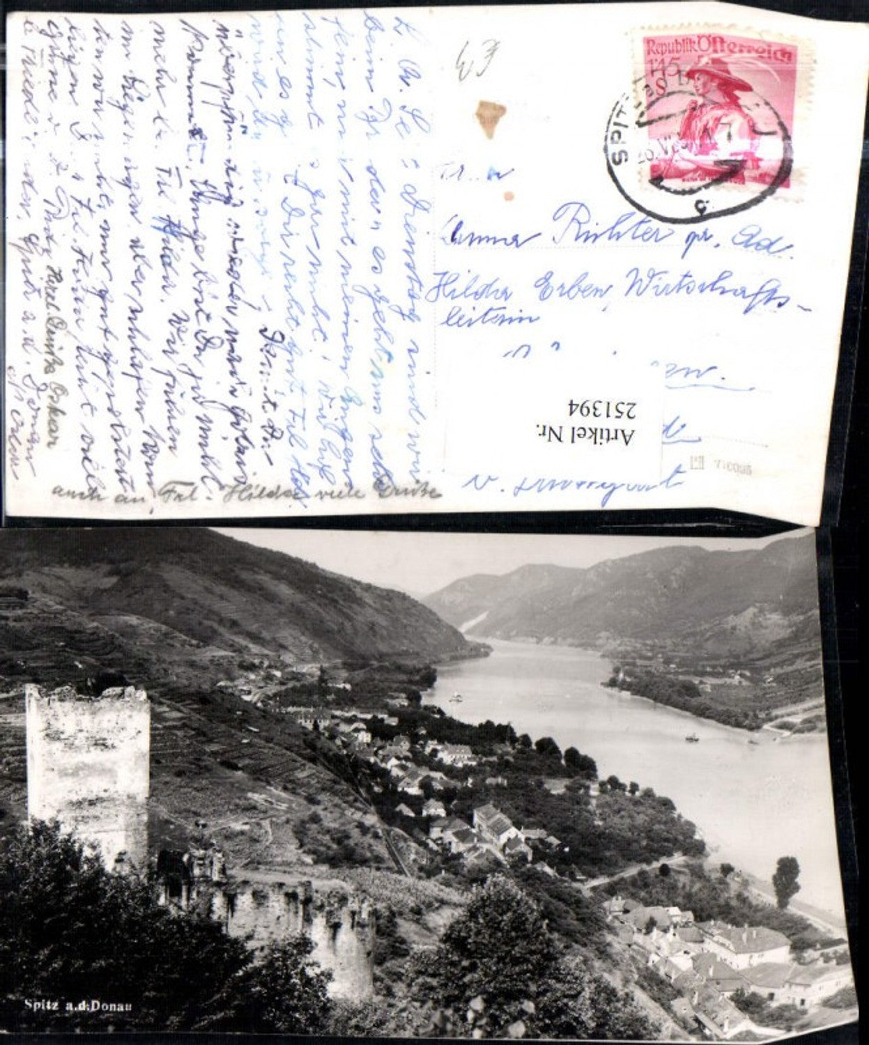 251394,Spitz an d. Donau Teilansicht Burgruine Ruine