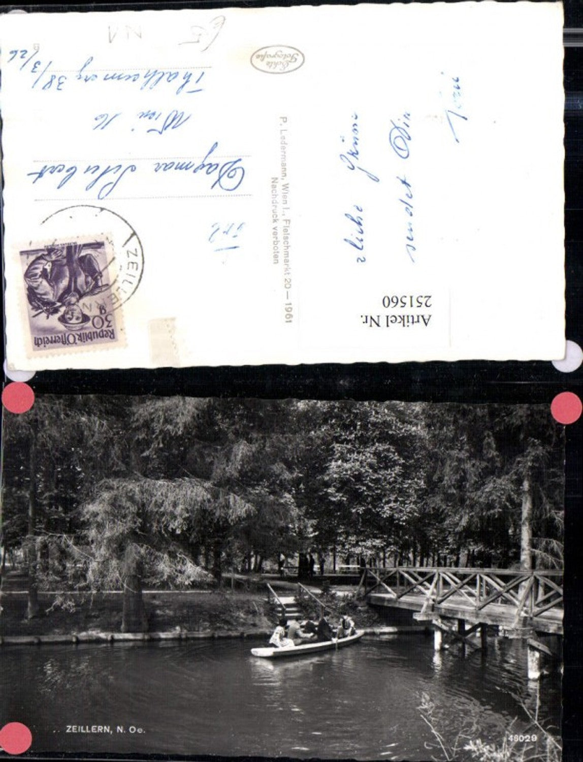 251560,Zeillern Schlossinsel Brücke Ruderboot