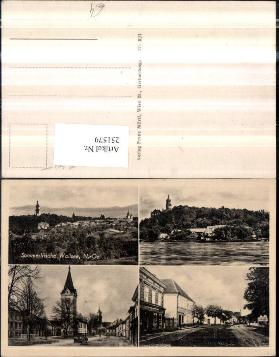 251579,Wallsee Totale Straßenansicht Kastell Turm Mehrbildkarte