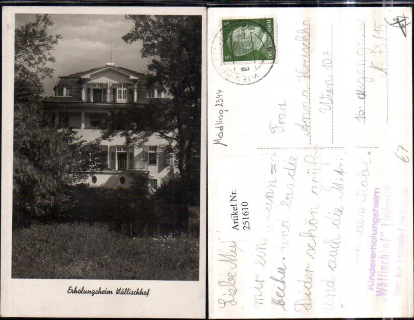 251610,Maria Enzersdorf Erholungsheim Wällischhof Lindenvilla